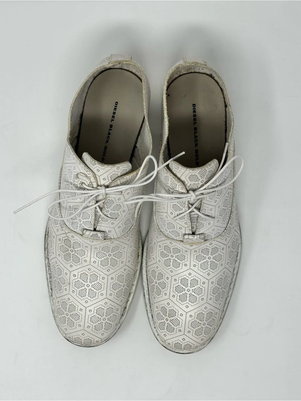 Rare Diesel Black Gold Laser Cut Men’s Size 43 Dress Shoes